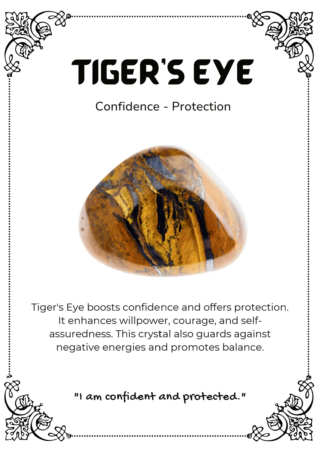 Tiger Eye Bracelet for Protection and Confidence – 8mm Gemstones with 6mm Gold-Plated Brass Accents