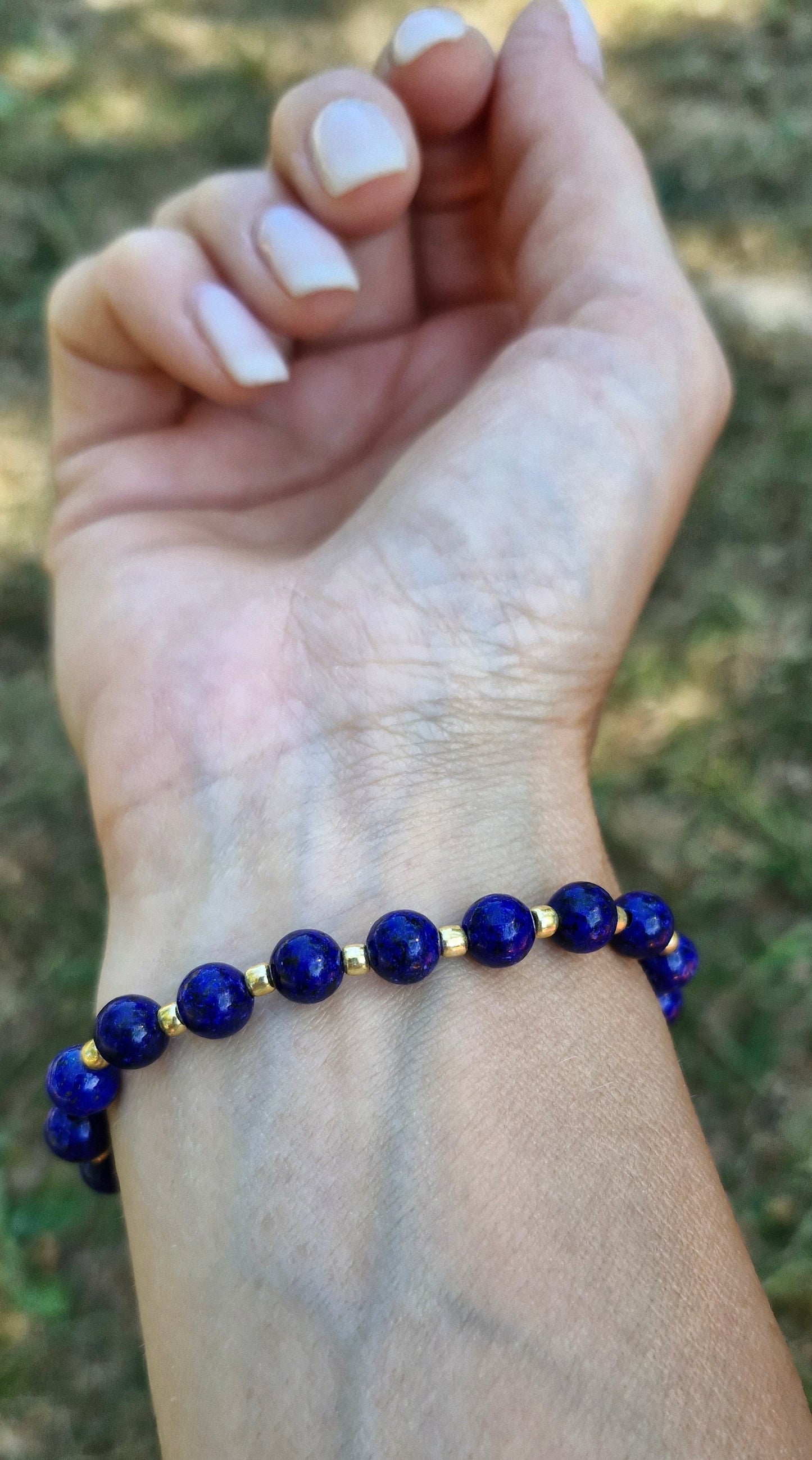 Lapis Lazuli & Chrysocolla Bracelet for Wisdom and Emotional Balance – Handmade Gemstone Jewellery