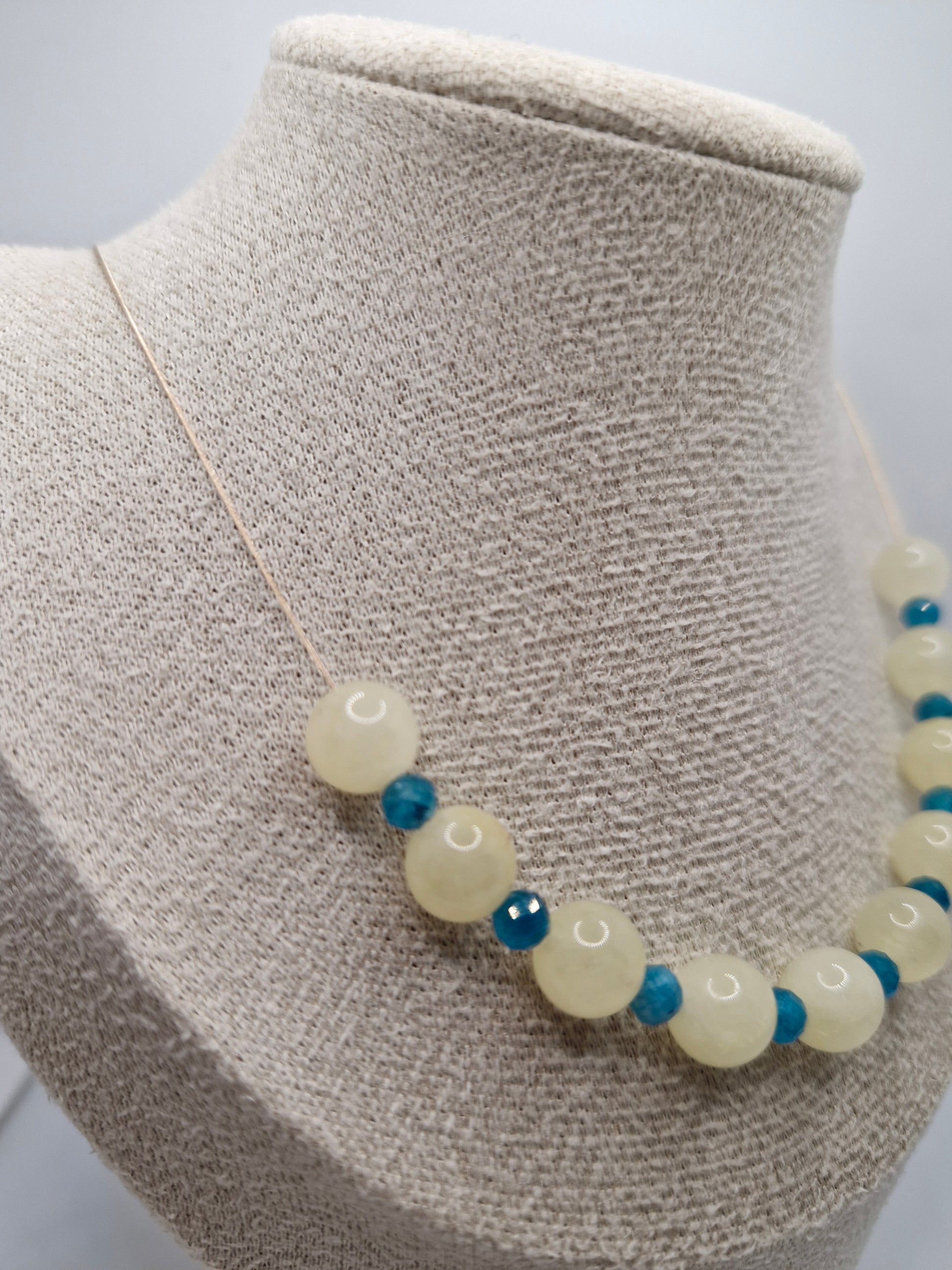Adjustable 14–16 inch gemstone choker with Citrine and Turquoise beads, perfect for occasions wear or gifting.