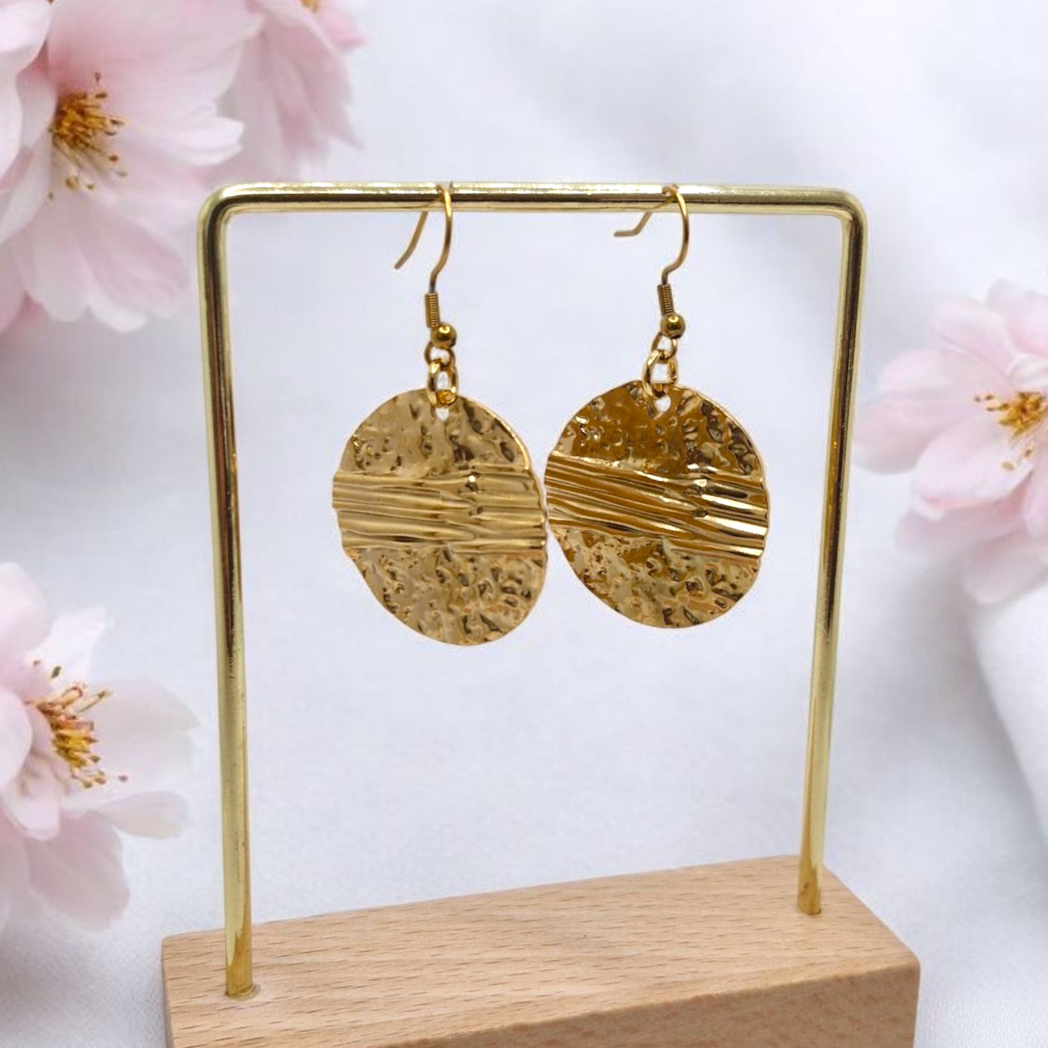 Elegant modern circle earrings handcrafted from durable stainless steel