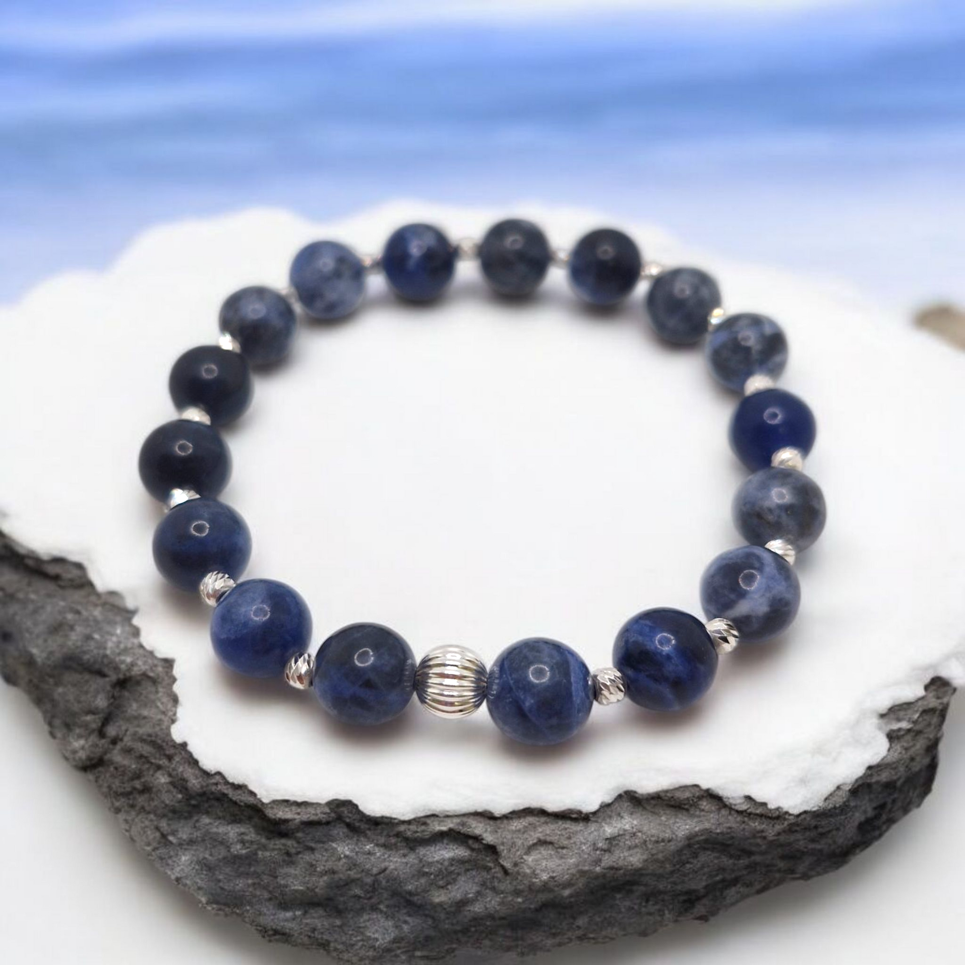 Sodialite blue bracelet, handmade 