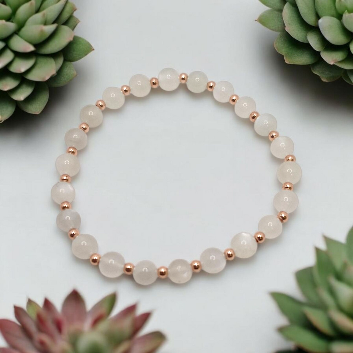 Rose Gold Gemstone Bracelet Collection – Promote Balance, Calm & Clarity -Aventurine, Moonstone, Chrysocolla/Lapis