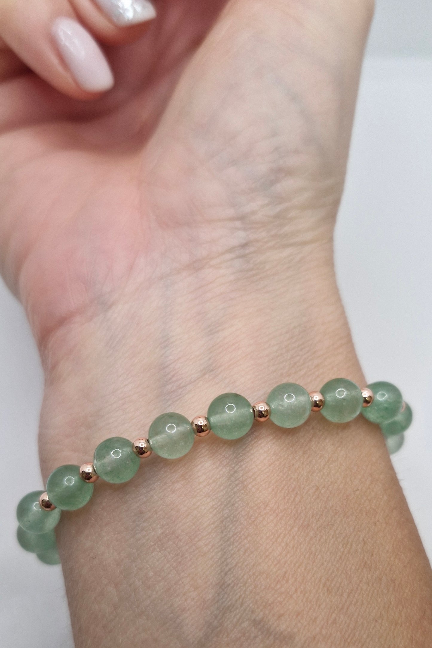 Rose Gold Gemstone Bracelet Collection – Promote Balance, Calm & Clarity -Aventurine, Moonstone, Chrysocolla/Lapis