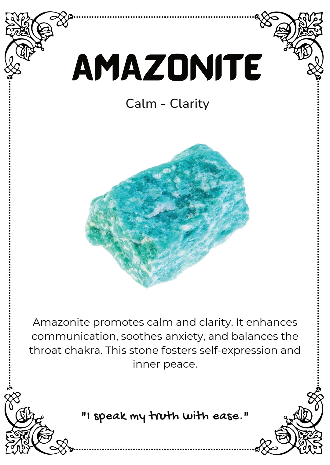 Amazonite Faceted Heart Necklace for Calm and Communication – Turquoise-Gold Gemstone Pendant on Adjustable Black Cord