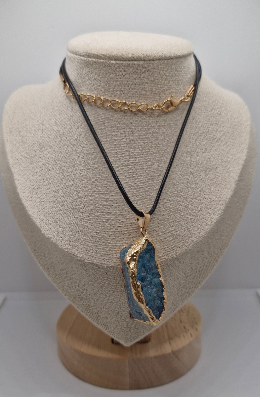 Boho Blue Apatite Pendant Necklace for Focus and Motivation – Natural Gemstone Jewellery