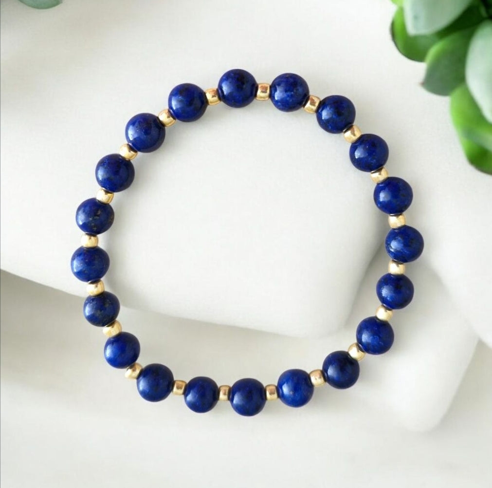 Lapis Lazuli & Chrysocolla Bracelet for Wisdom and Emotional Balance – Handmade Gemstone Jewellery