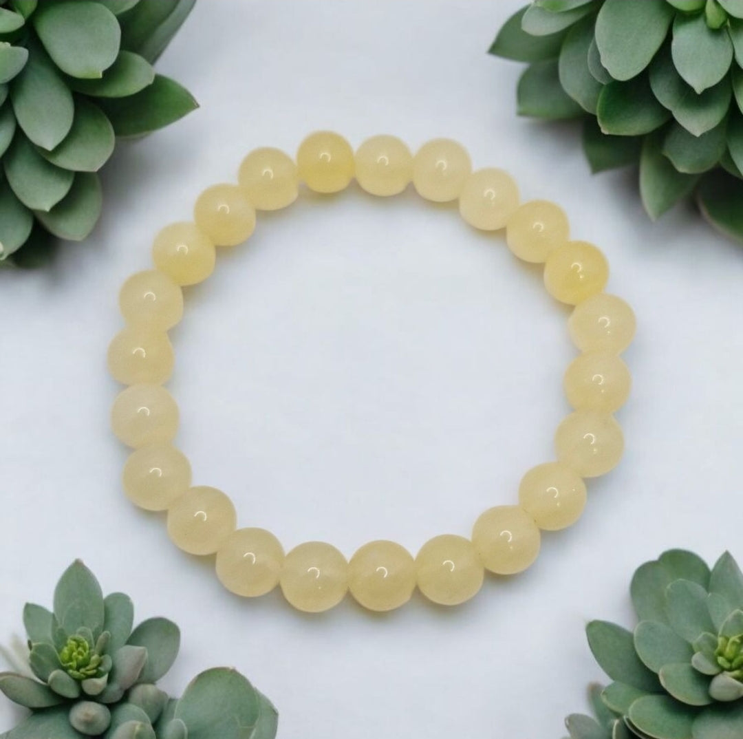 Handmade elastic stretch bracelet with natural Premium Grade B Citrine beads