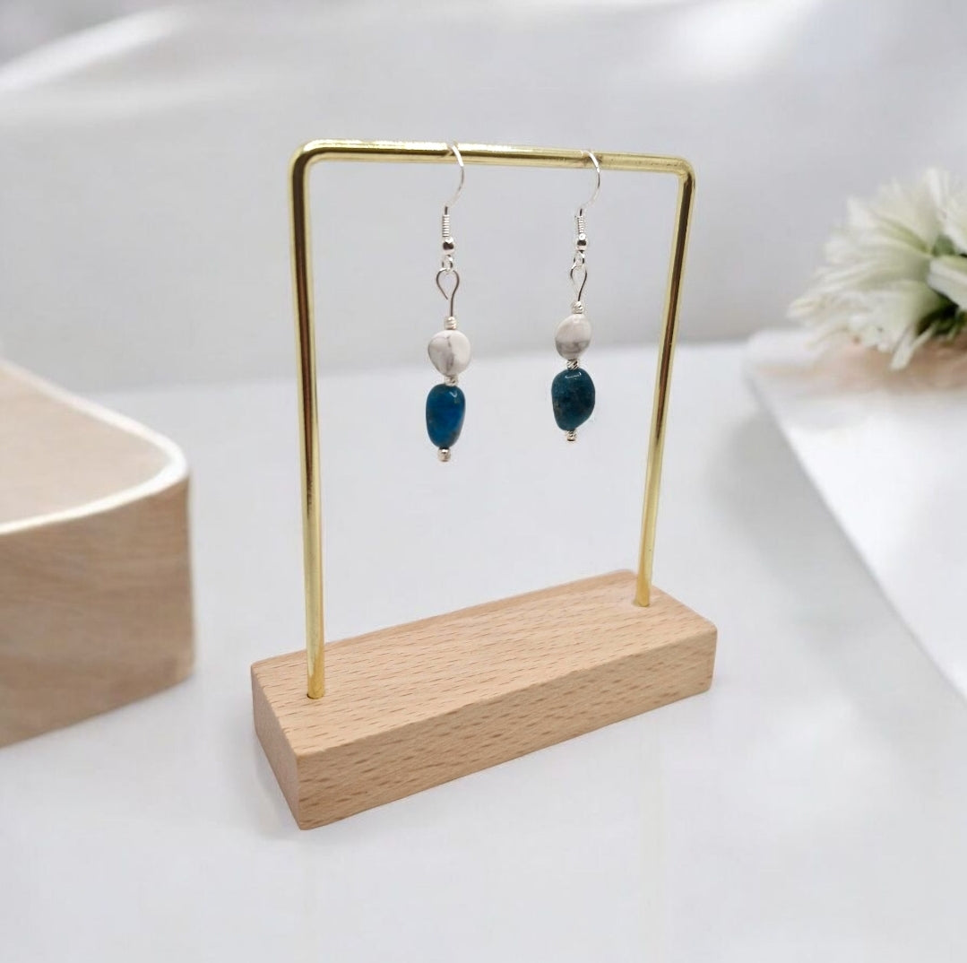 Elegant Apatite and sterling silver earrings for clarity, creativity, and everyday wear